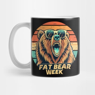 fat bear week retro sunset Mug